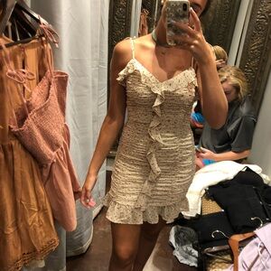 Chic Cream Ruffle Mini Dress